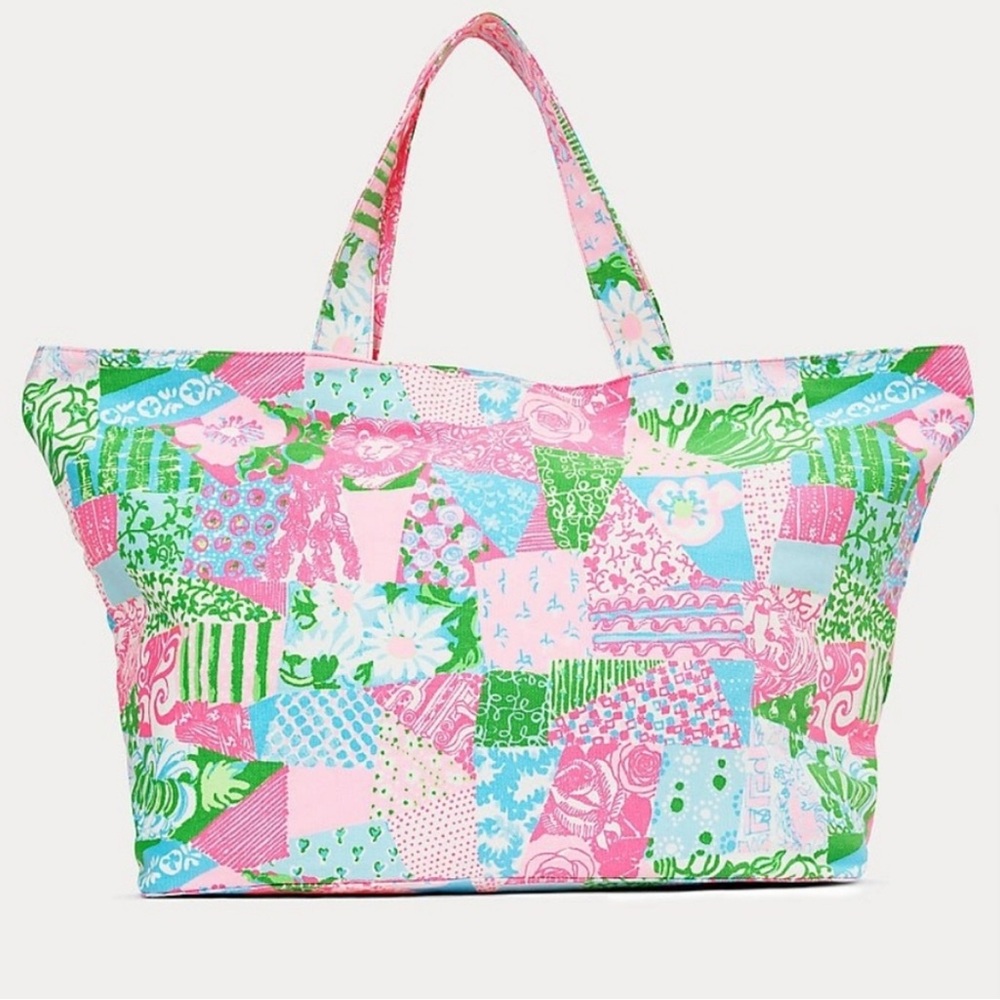 NWT Lilly Pulitzer Pool Tote Crazy Quilt Vintage Print
